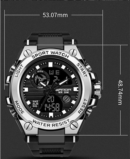 Outdoor Sports Dual Display Movement Multi-kinetic Energy Electronic Watch